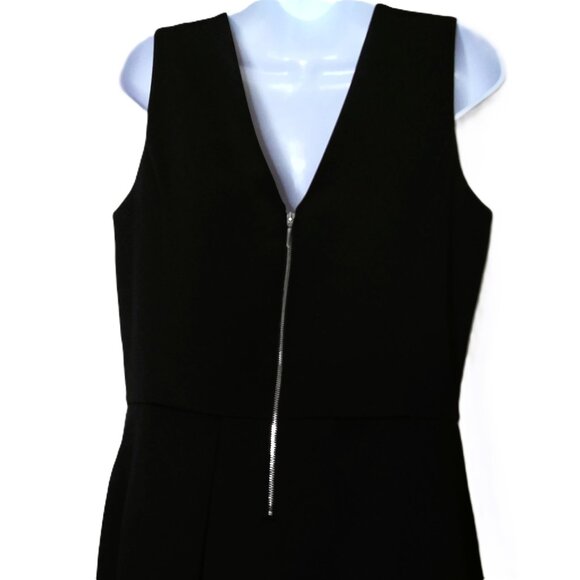 RESERVED Formal Black Satin Dress Red Lining Sleeveless V-Neck Front & Back 42 - Picture 6 of 8